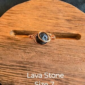 Lava Stone Ring Size 6.5